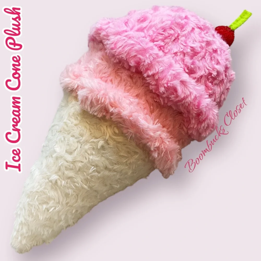 Ice Cream Cone Plush Decor Pillow